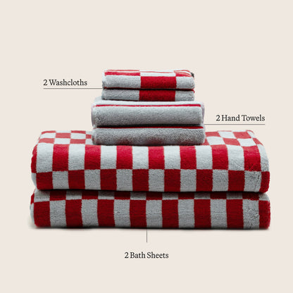 Pietra Australian Cotton Towels with Checkered Design, 600 GSM – view 56