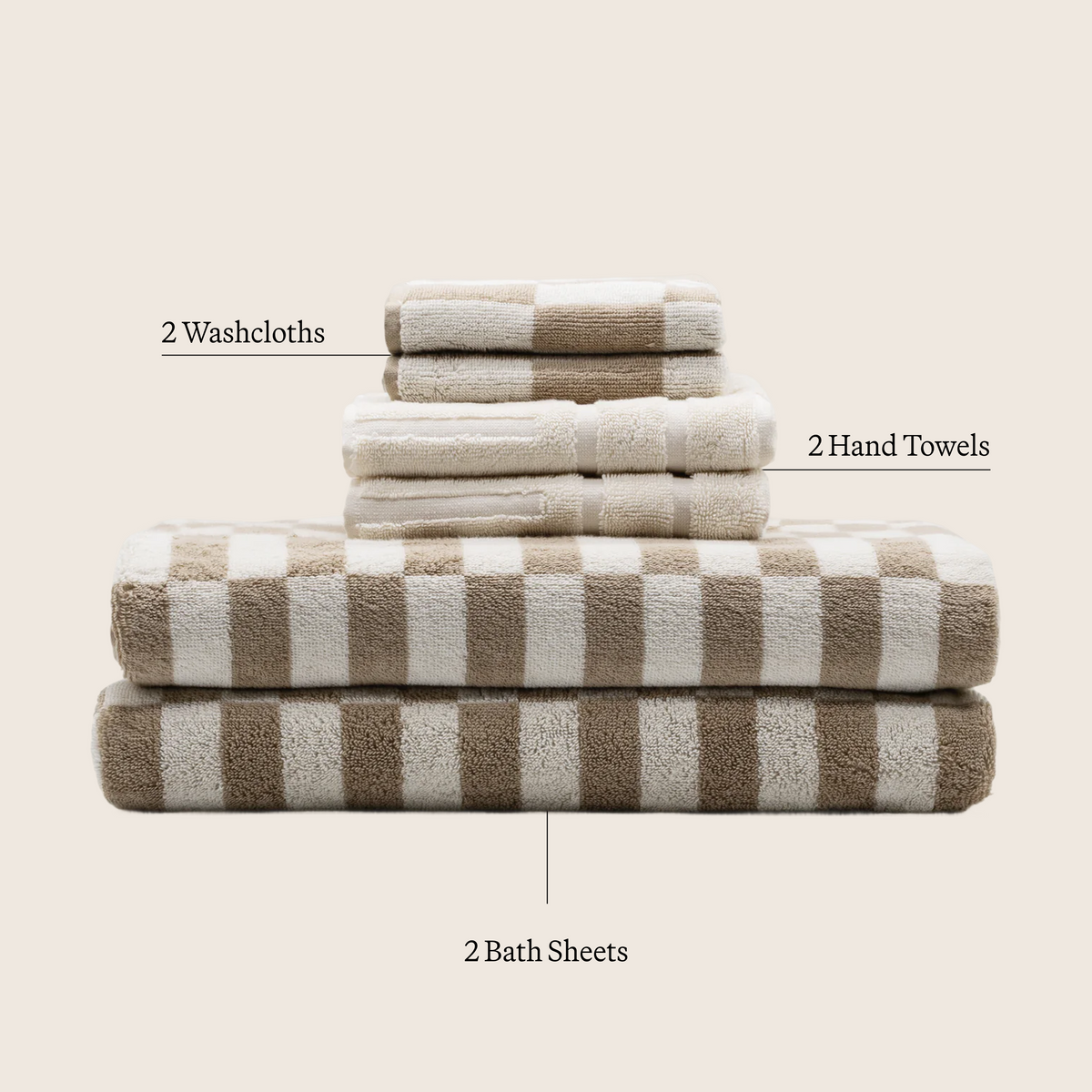 Pietra Australian Cotton Towels with Checkered Design, 600 GSM – view 32