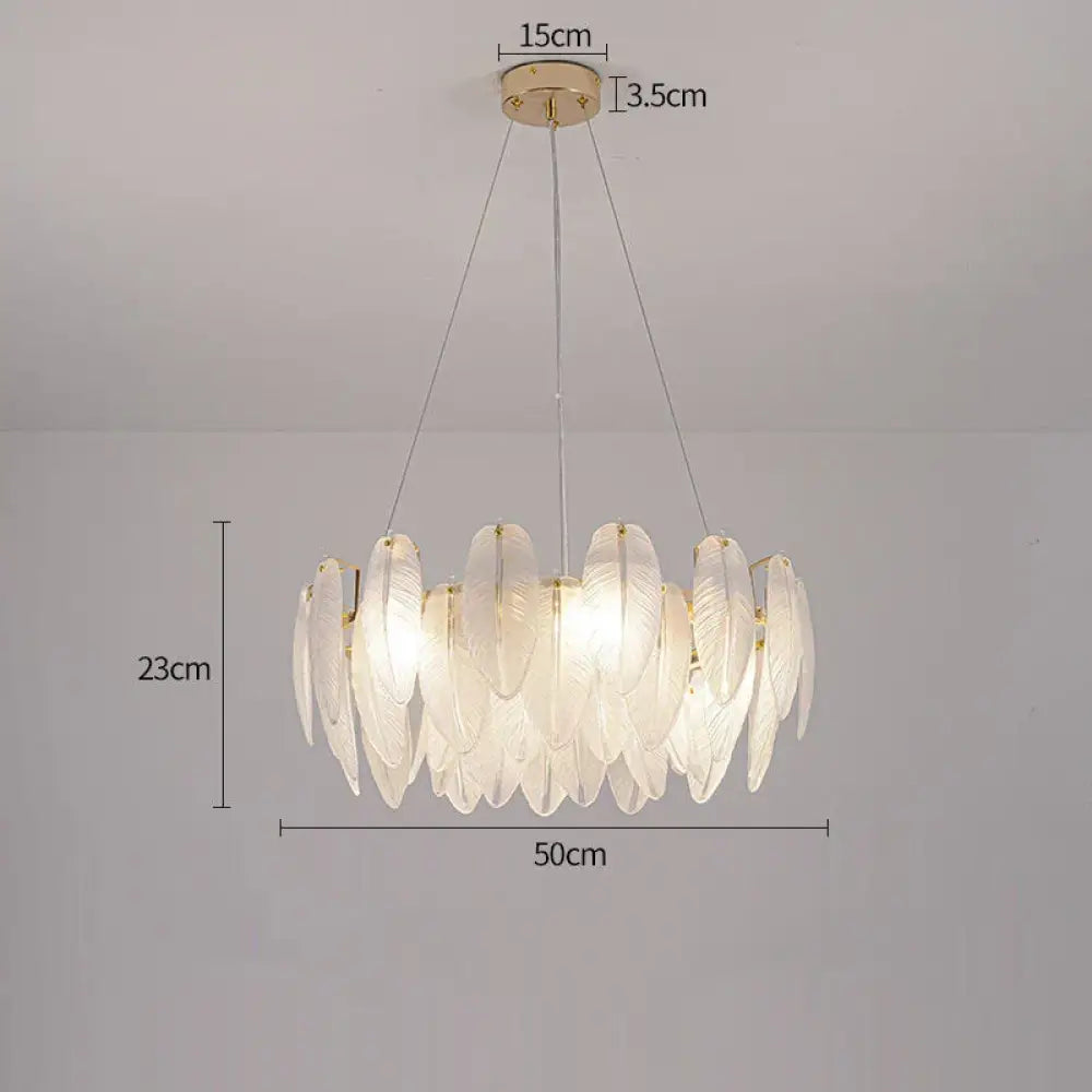 Gold Feather LED Chandelier, Round or Linear, 6 to 10 Lights – view 8