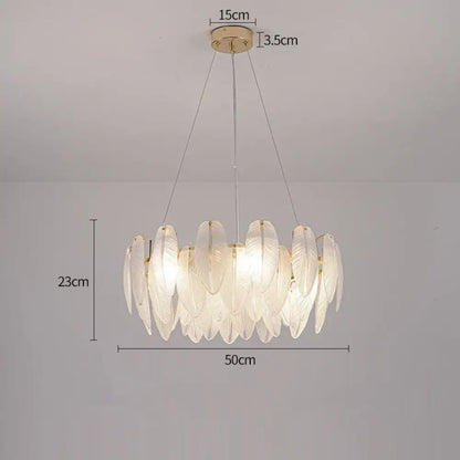 Gold Feather LED Chandelier, Round or Linear, 6 to 10 Lights – view 8