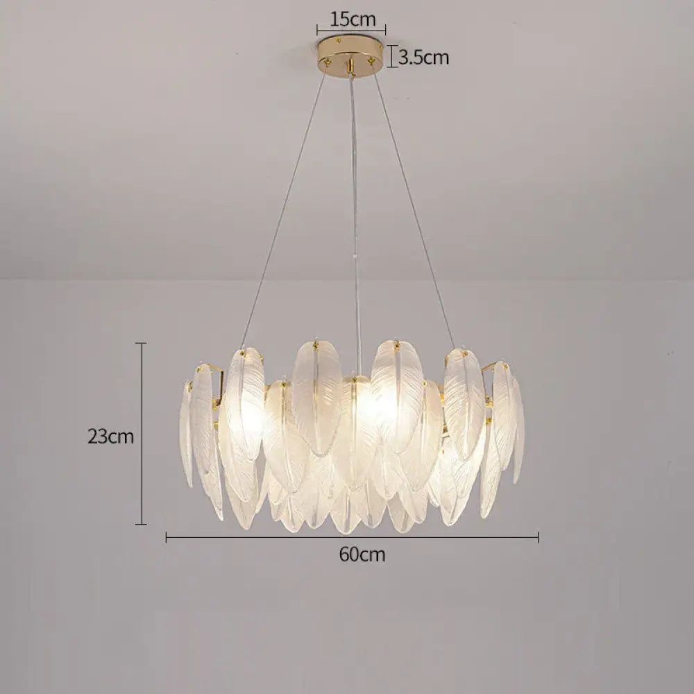 Gold Feather LED Chandelier, Round or Linear, 6 to 10 Lights – view 9