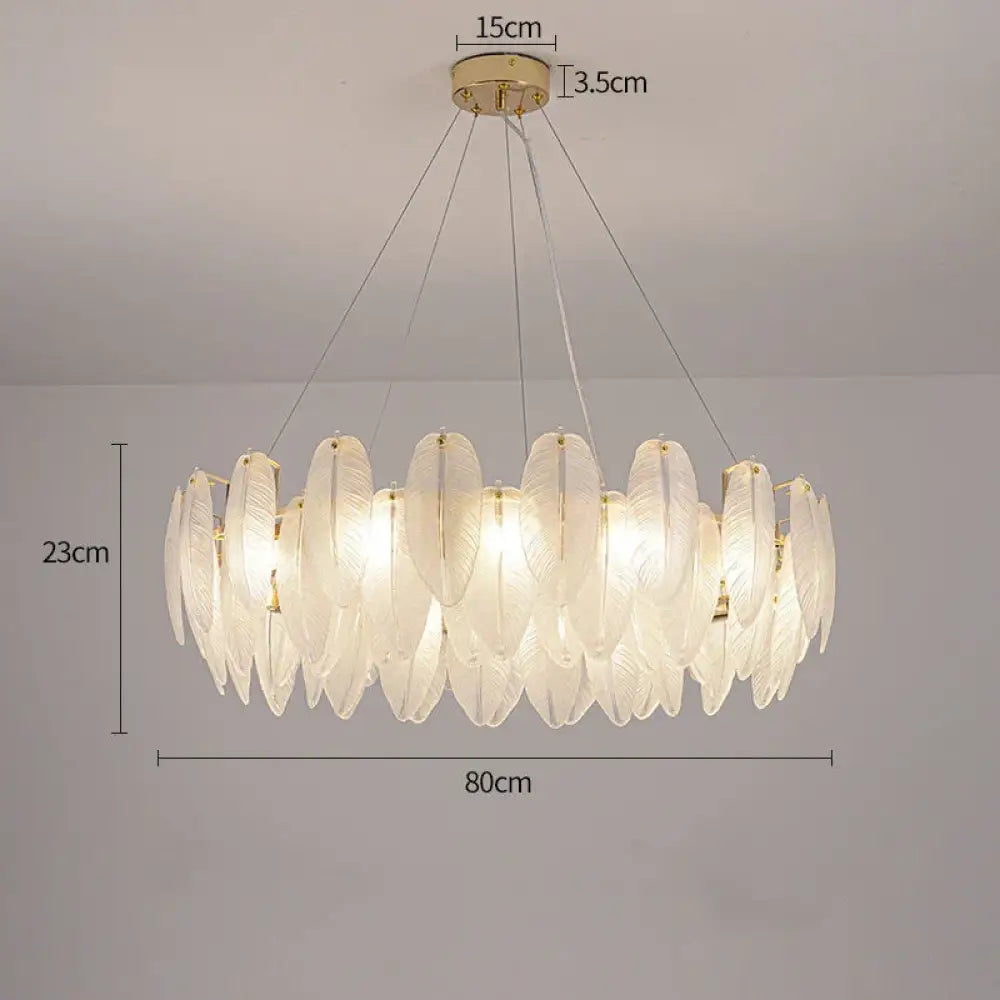 Gold Feather LED Chandelier, Round or Linear, 6 to 10 Lights – view 10
