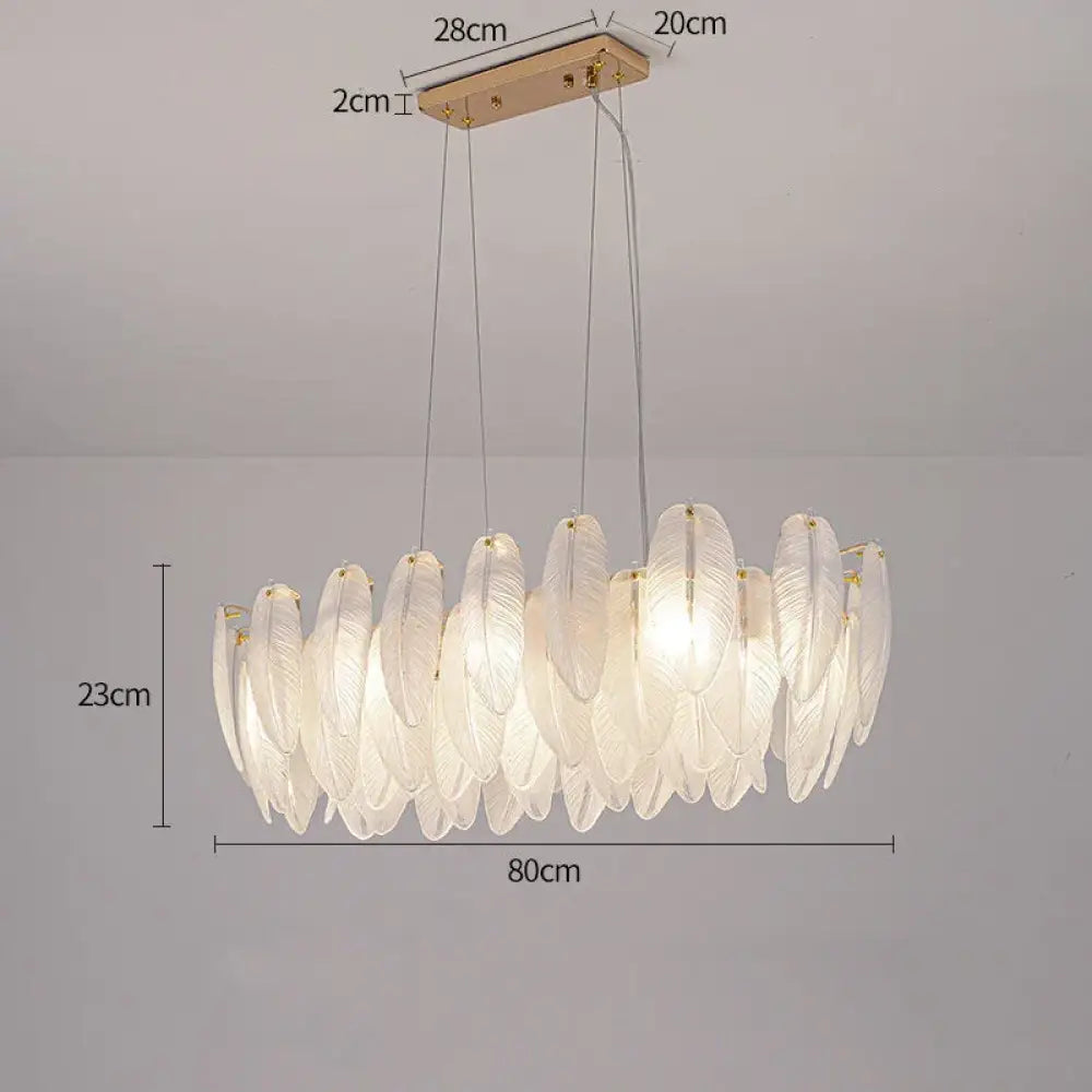 Gold Feather LED Chandelier, Round or Linear, 6 to 10 Lights – view 11