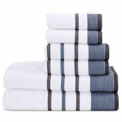Decorative Cotton Stripe Bath Towel Set – Noelle Collection – view 29
