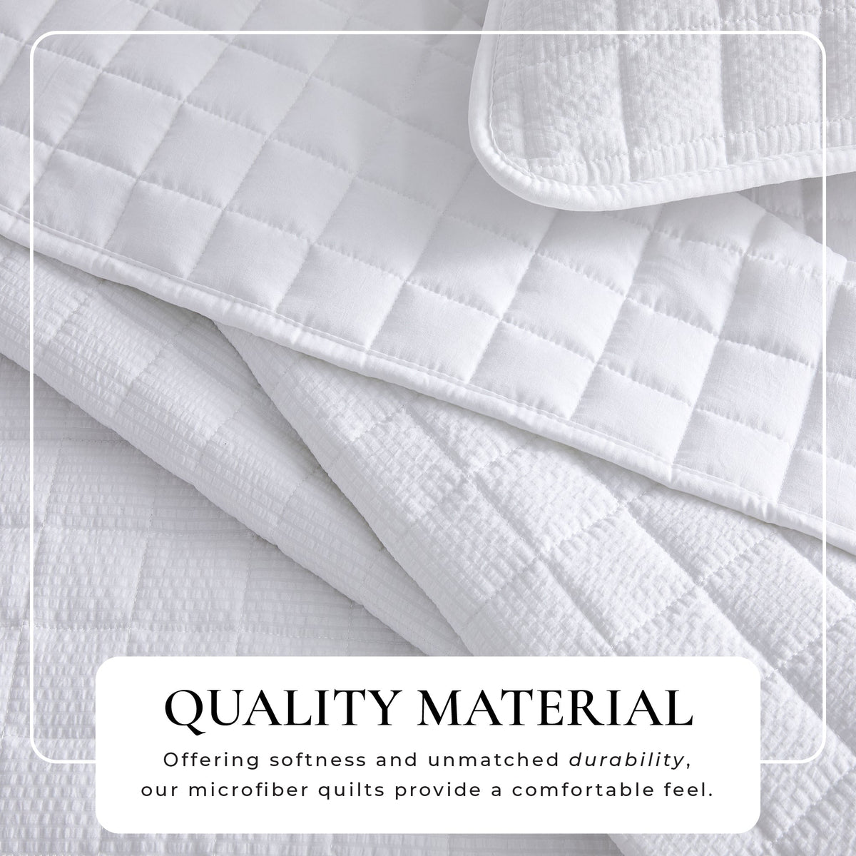 Box-Stitched Seersucker Microfiber Quilt Set with Shams in White or Bone – view 2