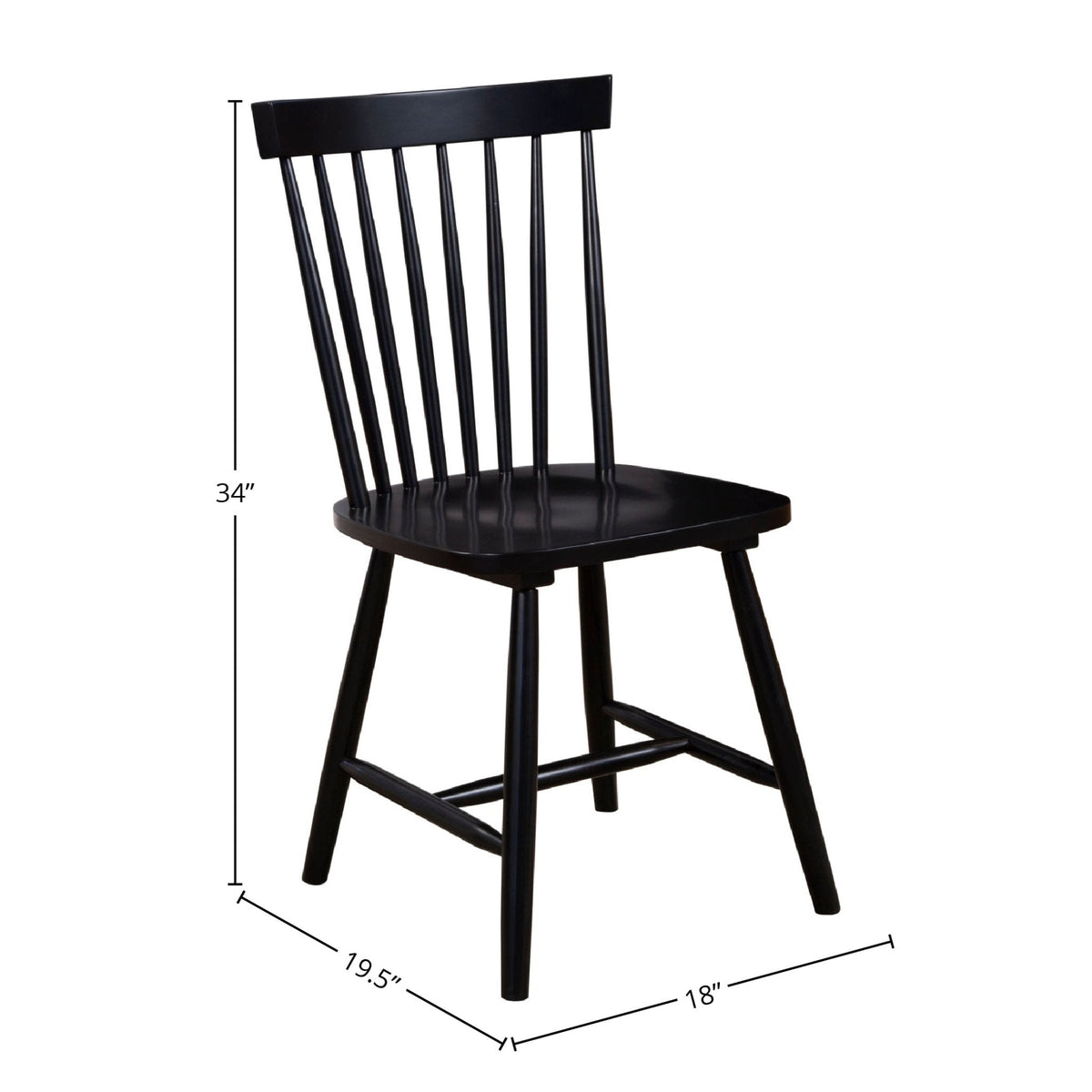 Lyra Black Rubberwood Spindle Back Windsor Chairs, Set of 2 – view 4
