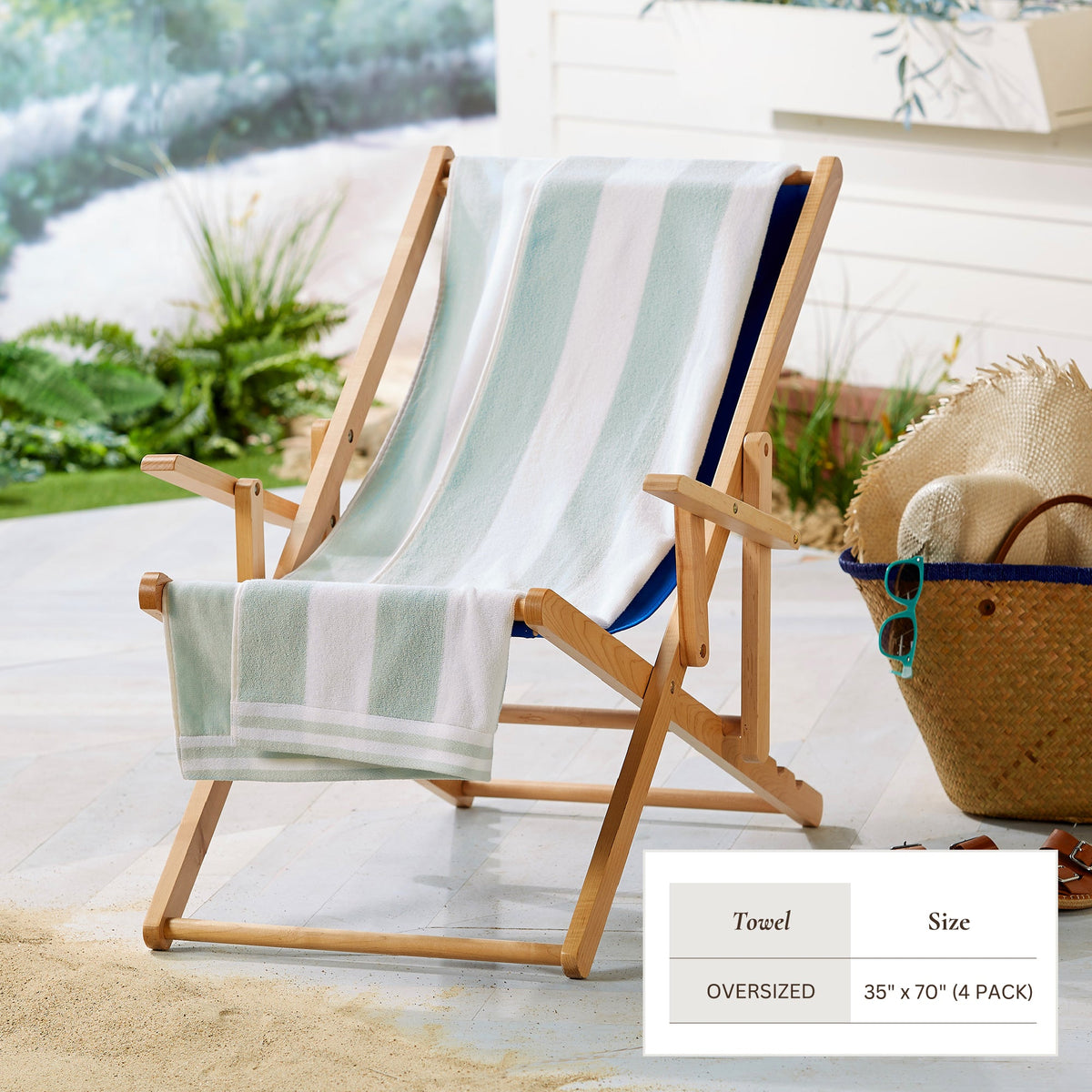 Pastel Striped Cabana Beach Towel – Edgartown Collection – view 47