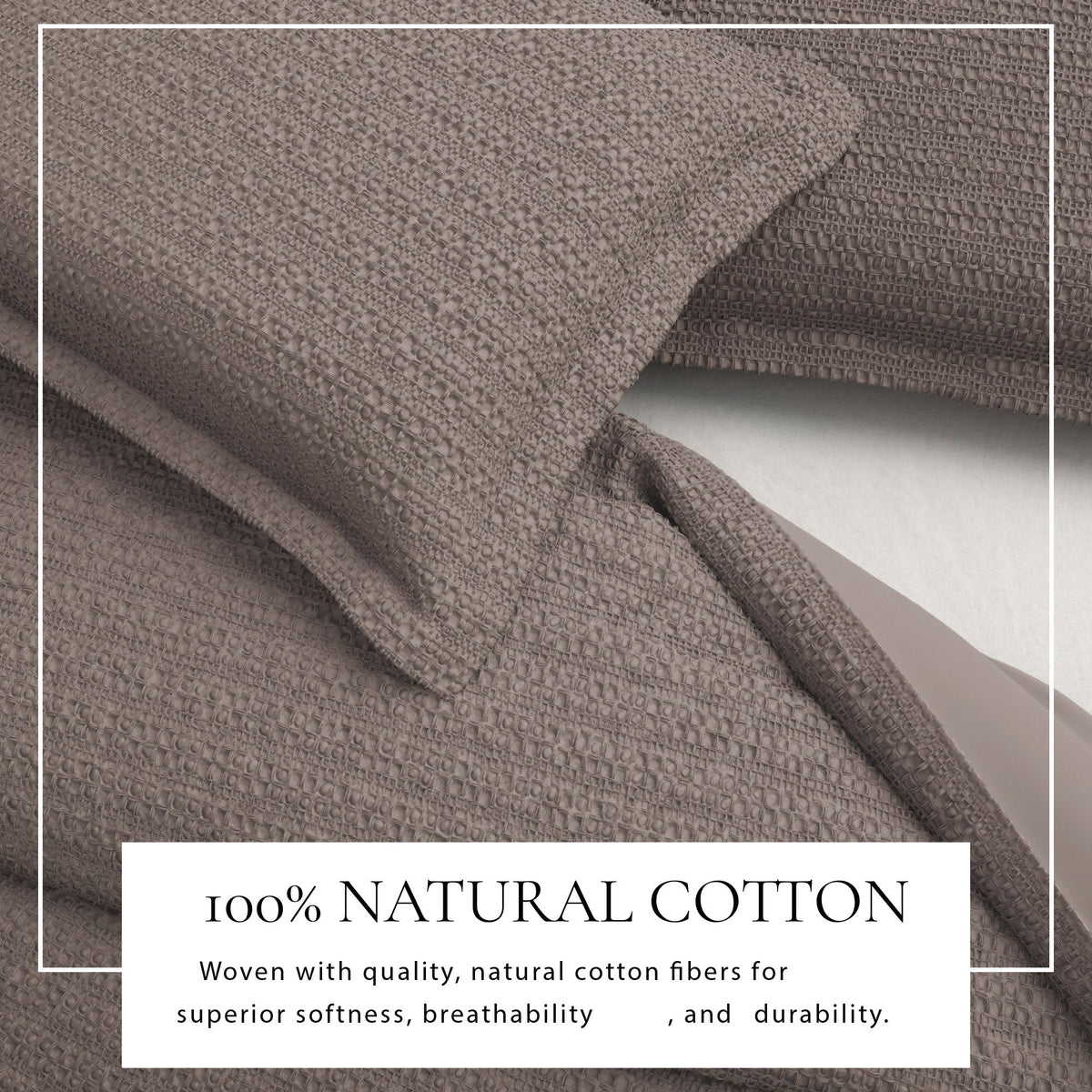 Cotton Honeycomb Waffle Weave Duvet Cover Set – Mattea Collection – view 26