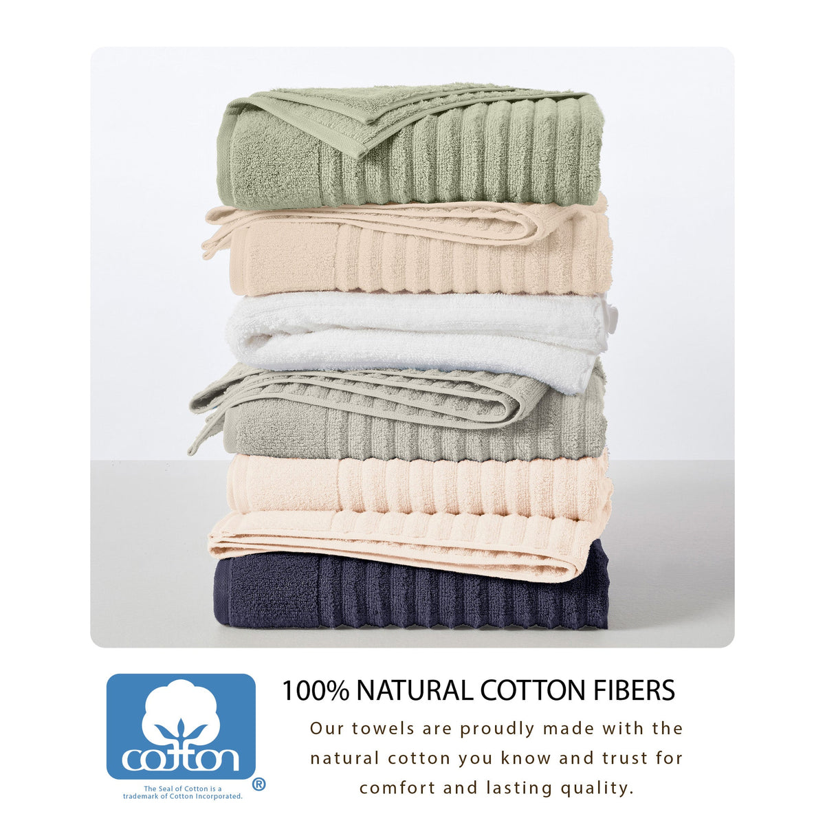 Karina Collection Luxury Combed Cotton Ribbed Bath Towel Set – view 189