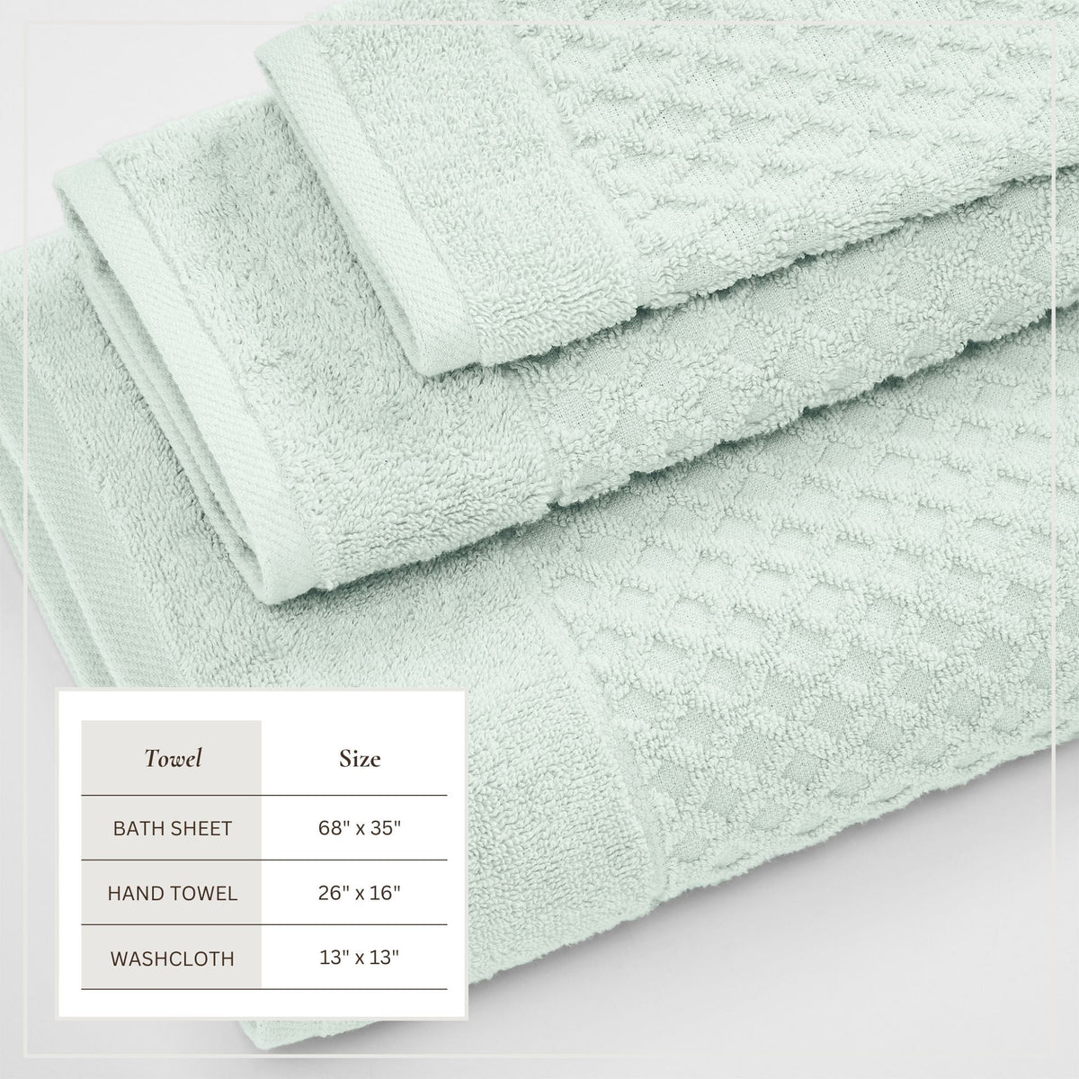 Cotton Diamond Waffle Weave Bath Towel Set – Grayson Collection – view 98