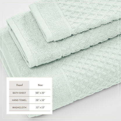 Cotton Diamond Waffle Weave Bath Towel Set – Grayson Collection – view 98