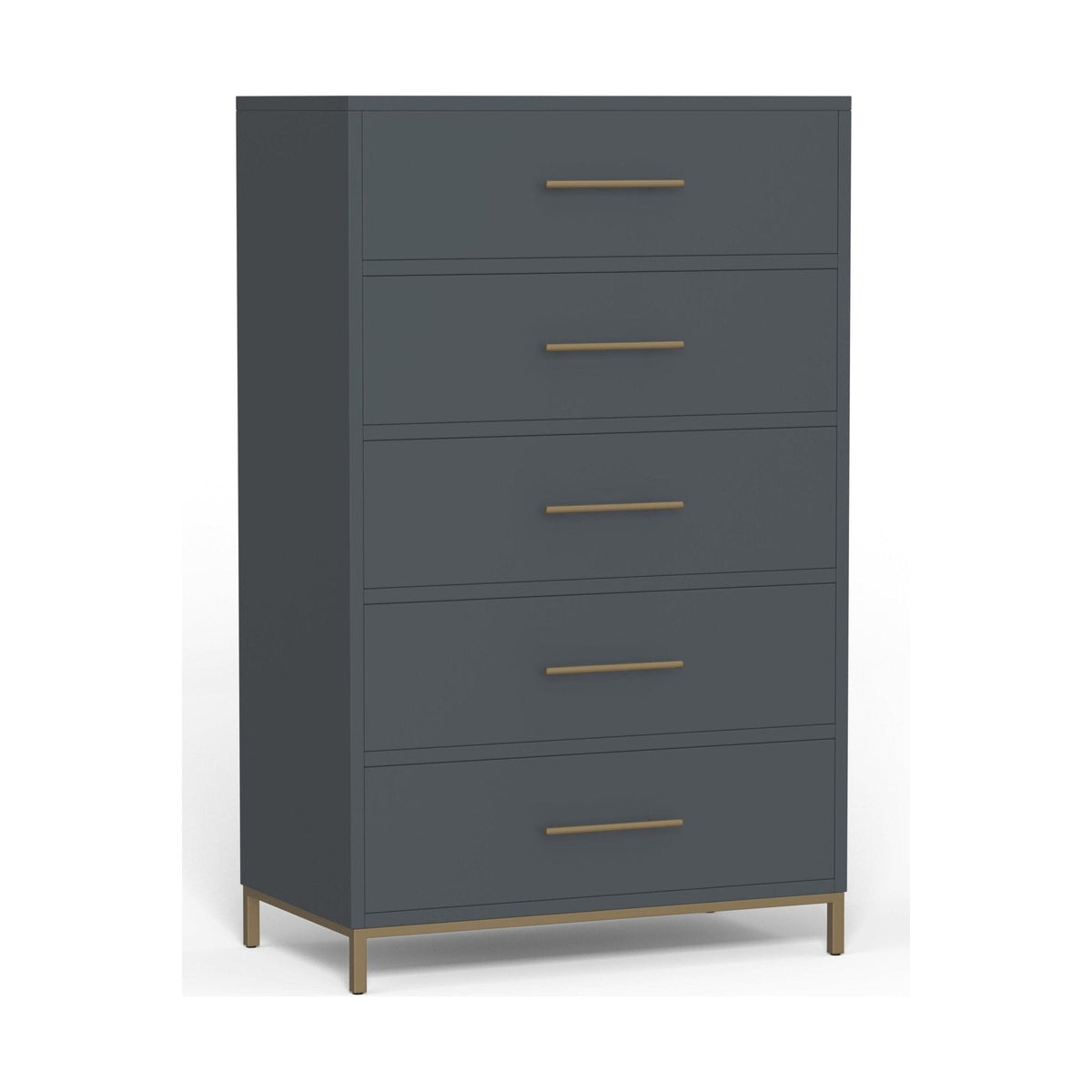 Madelyn 5-Drawer Chest in Slate Gray, Sustainably Sourced Mahogany – view 3