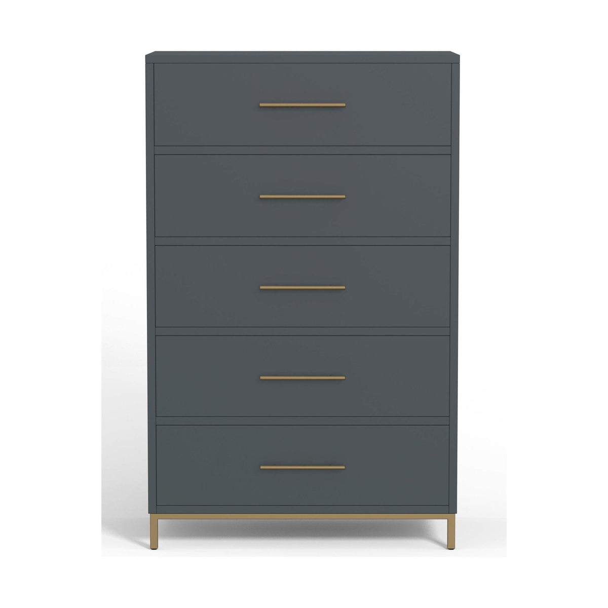 Madelyn 5-Drawer Chest in Slate Gray, Sustainably Sourced Mahogany – view 2