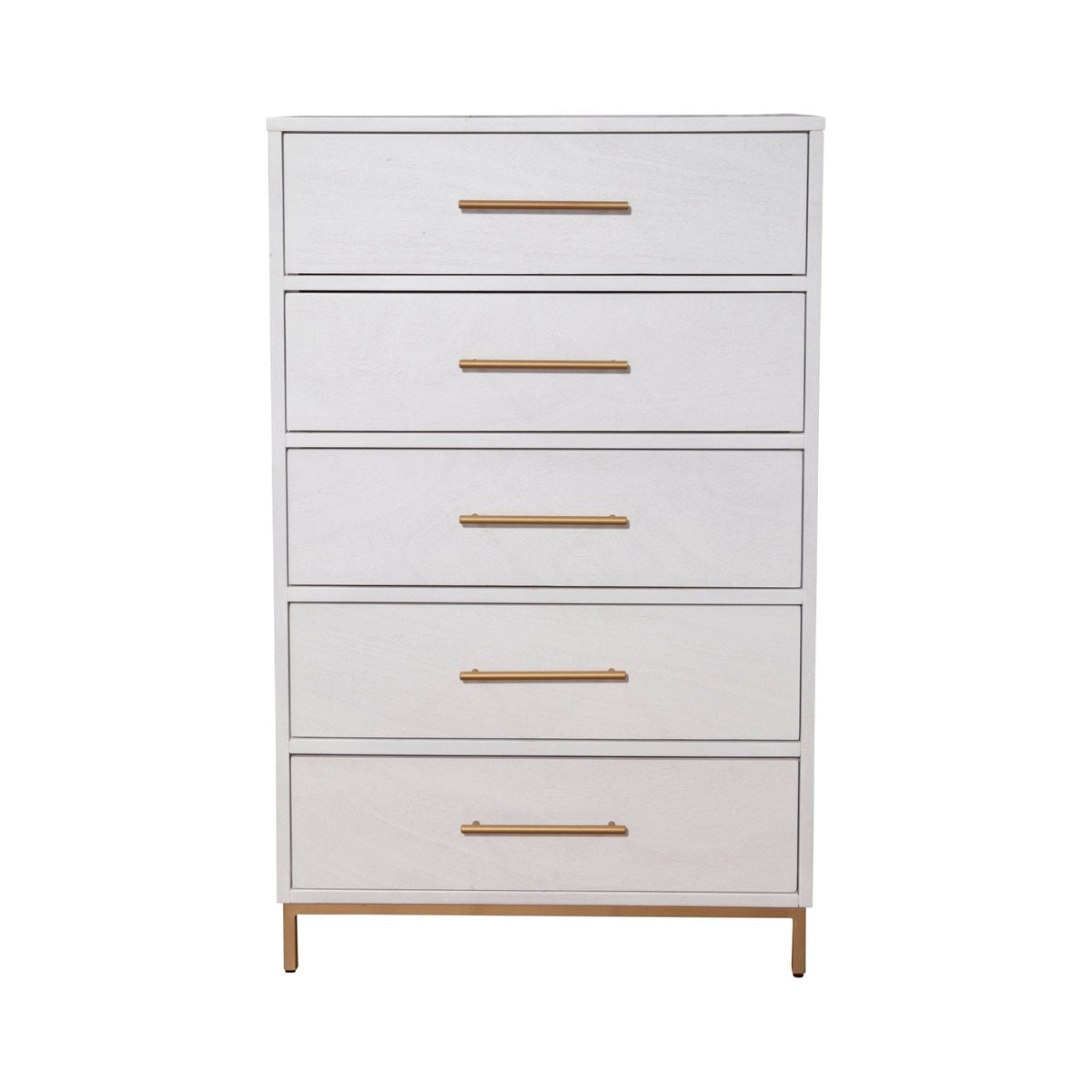 Madelyn 5-Drawer Chest in White, Sustainably Sourced Mahogany – view 2