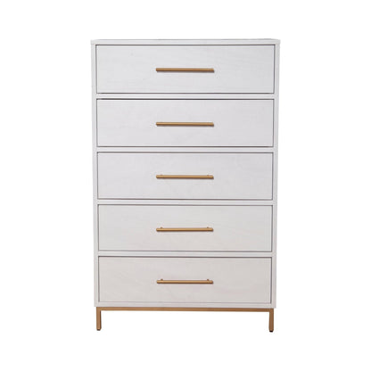 Madelyn 5-Drawer Chest in White, Sustainably Sourced Mahogany – view 2