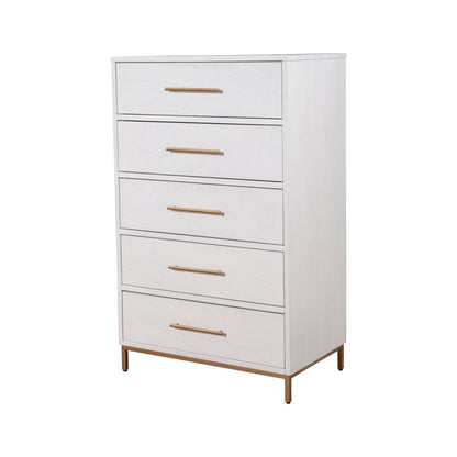 Madelyn 5-Drawer Chest in White, Sustainably Sourced Mahogany – view 3