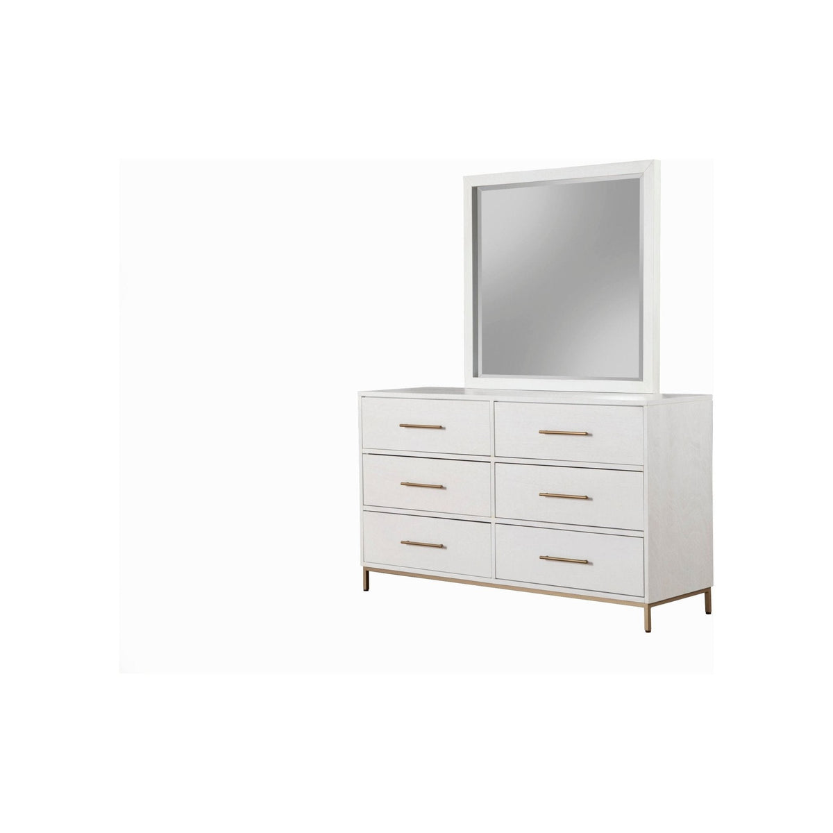 Madelyn White Mahogany Dresser Mirror with Beveled Glass – view 2