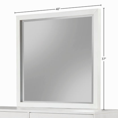 Madelyn White Mahogany Dresser Mirror with Beveled Glass – view 3
