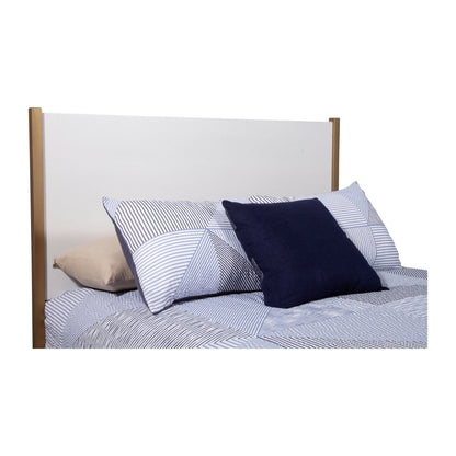 Madelyn Upholstered Panel Bed in Neutral White with Gold Legs – view 4