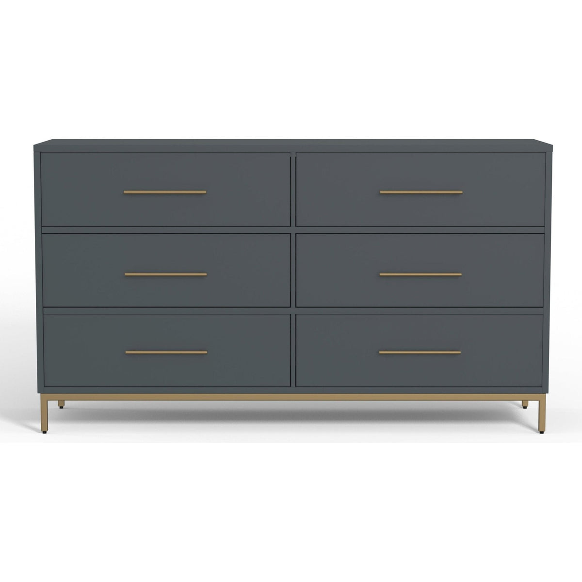 Madelyn 6-Drawer Dresser in Slate Gray, Sustainably Sourced Mahogany – view 3