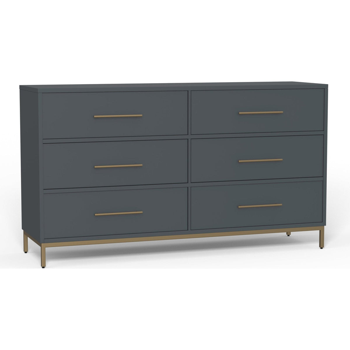 Madelyn 6-Drawer Dresser in Slate Gray, Sustainably Sourced Mahogany – view 4