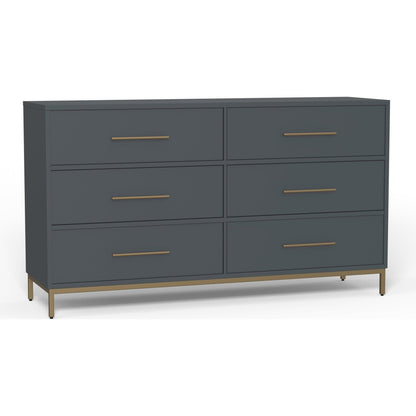 Madelyn 6-Drawer Dresser in Slate Gray, Sustainably Sourced Mahogany – view 4