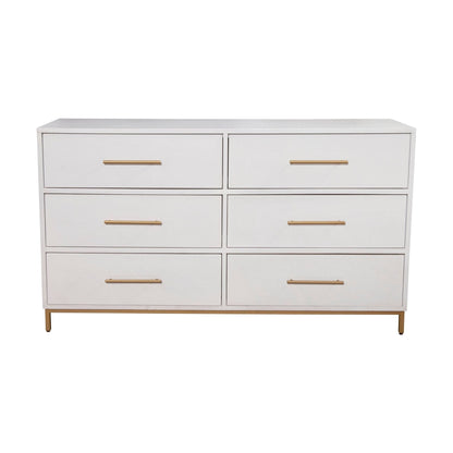 Madelyn 6-Drawer Dresser in White, Sustainably Sourced Mahogany – view 2