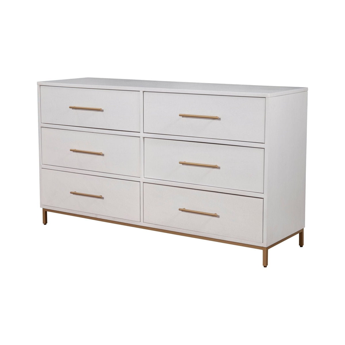 Madelyn 6-Drawer Dresser in White, Sustainably Sourced Mahogany – view 3