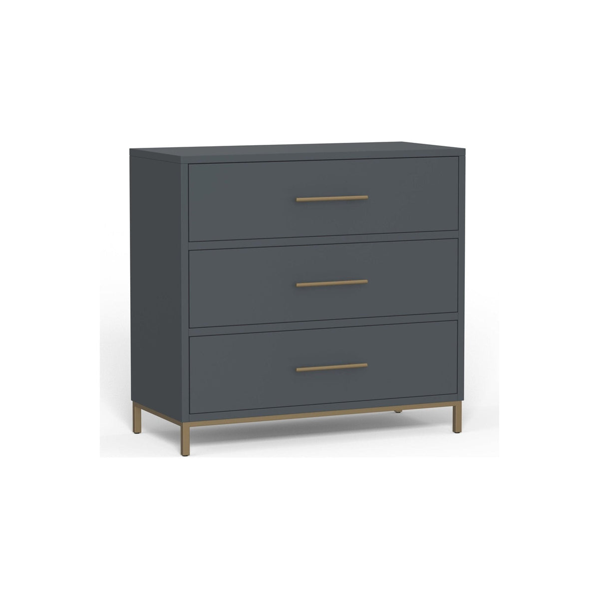 Madelyn 3-Drawer Small Chest in Slate Gray, Sustainably Sourced Mahogany – view 3