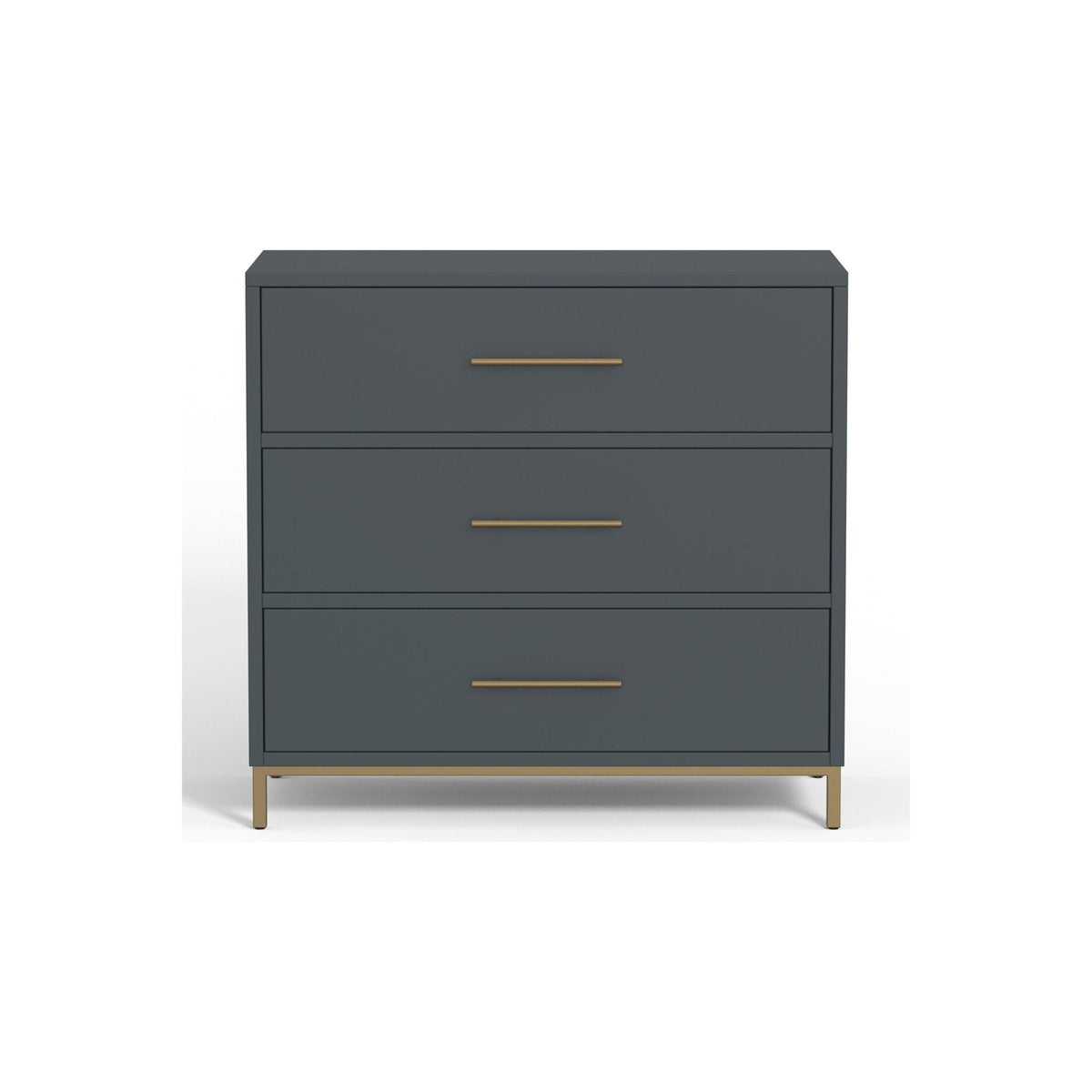 Madelyn 3-Drawer Small Chest in Slate Gray, Sustainably Sourced Mahogany – view 4