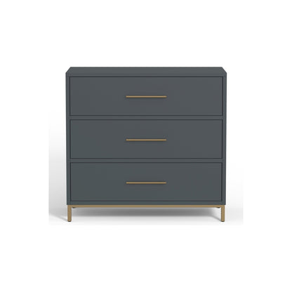 Madelyn 3-Drawer Small Chest in Slate Gray, Sustainably Sourced Mahogany – view 4