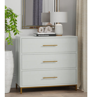 White Mahogany Three-Drawer Small Chest for Bedroom Storage