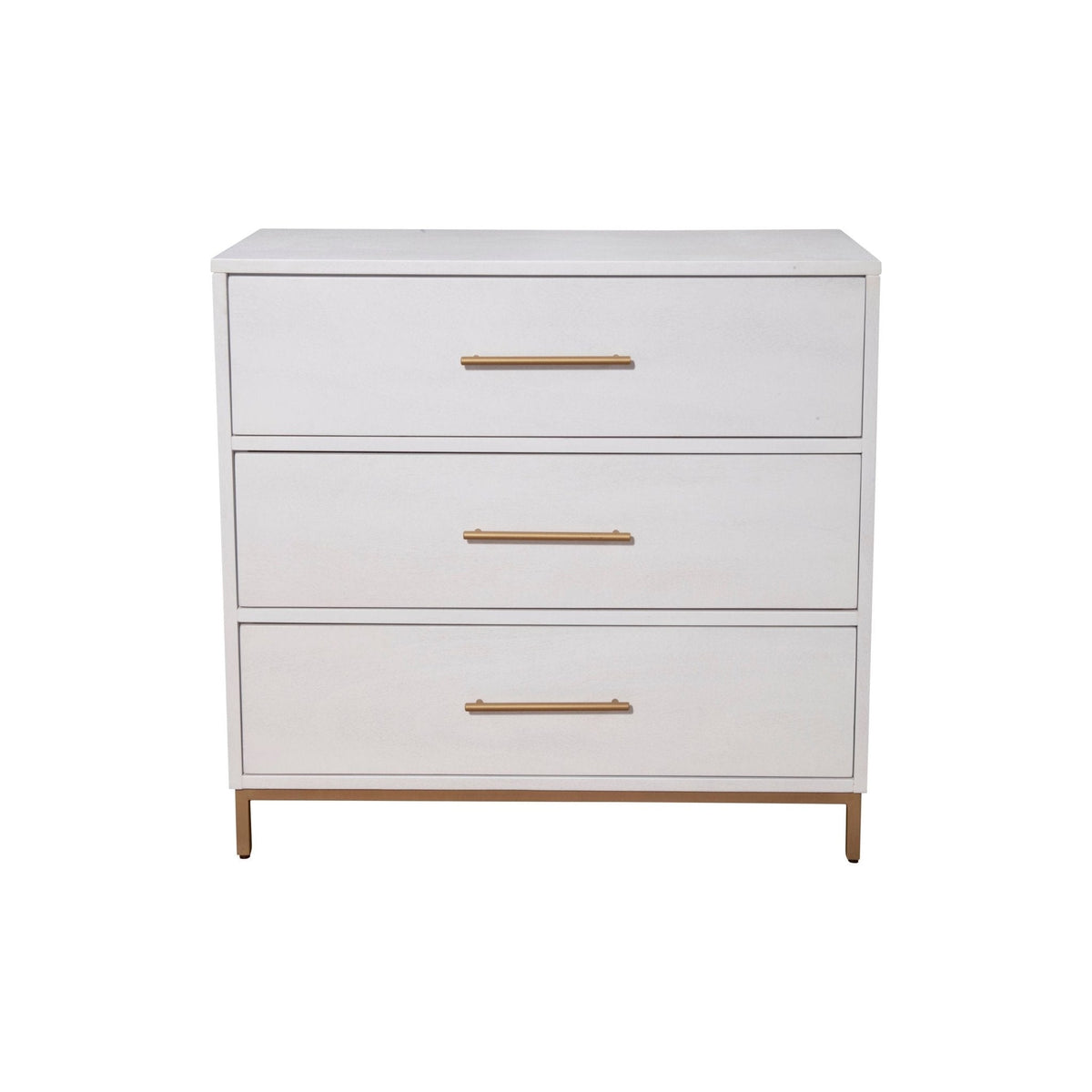 Madelyn 3-Drawer Small Chest in White, Sustainably Sourced Mahogany – view 2