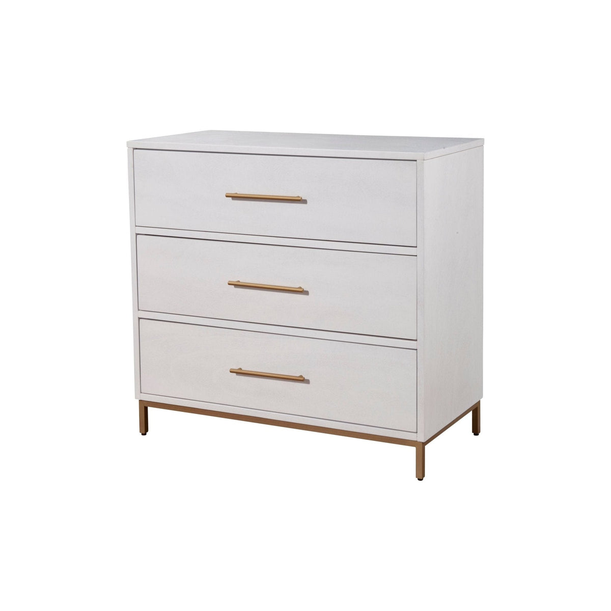 Madelyn 3-Drawer Small Chest in White, Sustainably Sourced Mahogany – view 3
