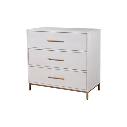 Madelyn 3-Drawer Small Chest in White, Sustainably Sourced Mahogany – view 3