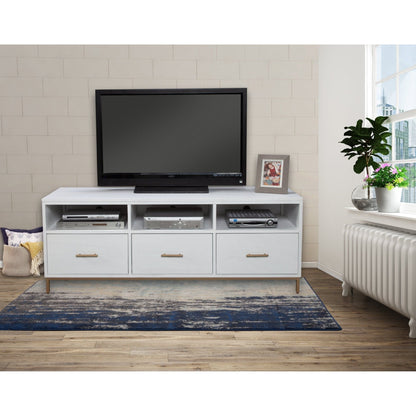 Madelyn 64 Inch White Mahogany TV Console for TVs up to 70 Inches – view 7