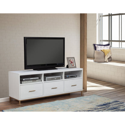 Madelyn 64 Inch White Mahogany TV Console for TVs up to 70 Inches – view 8