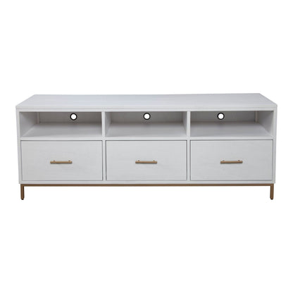 Madelyn 64 Inch White Mahogany TV Console for TVs up to 70 Inches – view 3