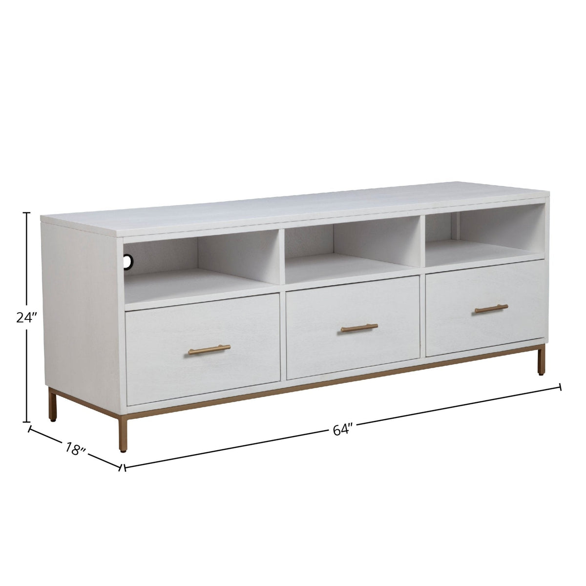 Madelyn 64 Inch White Mahogany TV Console for TVs up to 70 Inches – view 9