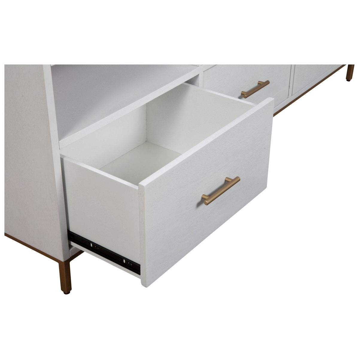 Madelyn 64 Inch White Mahogany TV Console for TVs up to 70 Inches – view 5
