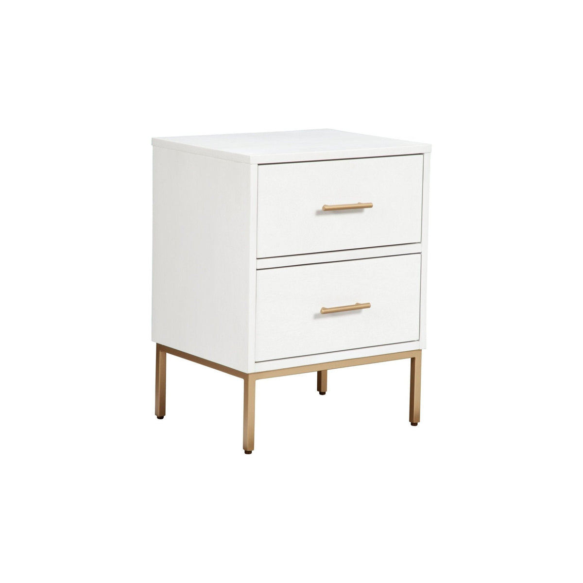 Madelyn 2-Drawer Nightstand in White, Sustainably Sourced Mahogany – view 6