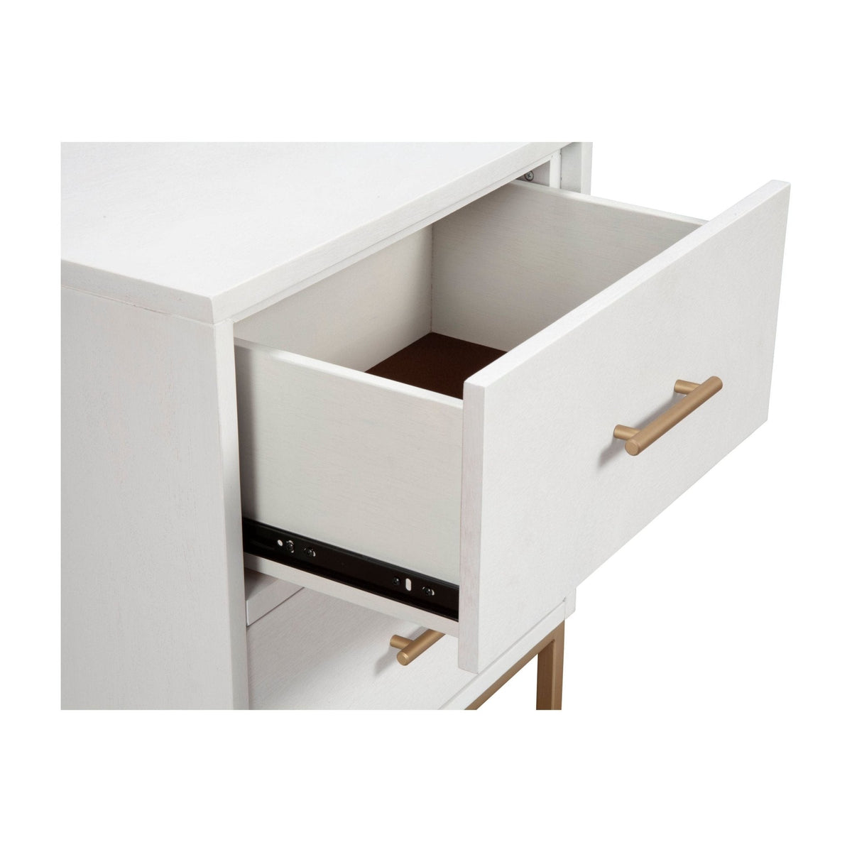 Madelyn 2-Drawer Nightstand in White, Sustainably Sourced Mahogany – view 7