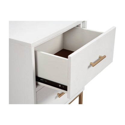 Madelyn 2-Drawer Nightstand in White, Sustainably Sourced Mahogany – view 7
