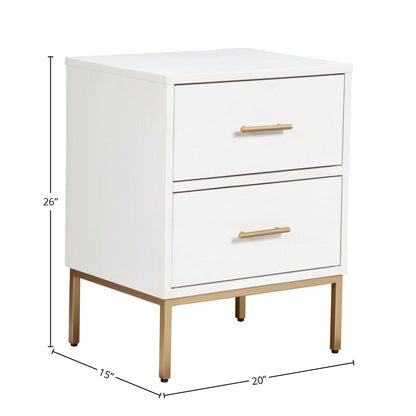 Madelyn 2-Drawer Nightstand in White, Sustainably Sourced Mahogany – view 9