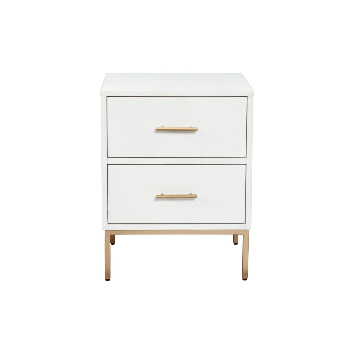 Madelyn 2-Drawer Nightstand in White, Sustainably Sourced Mahogany – view 5