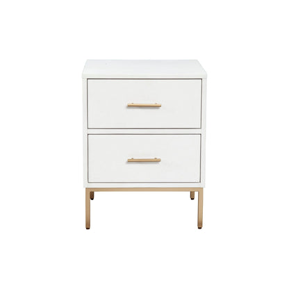 Madelyn 2-Drawer Nightstand in White, Sustainably Sourced Mahogany – view 5