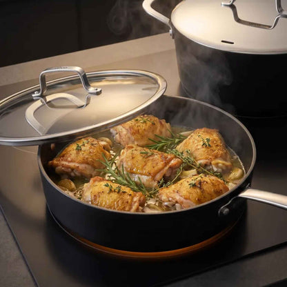 4-Piece Ceramic Nonstick Cookware Set with Sauté Pan and Stock Pot – view 4