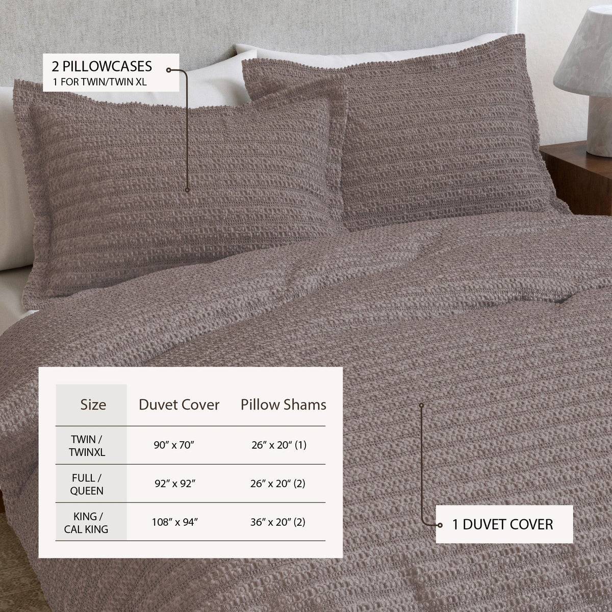 Cotton Honeycomb Waffle Weave Duvet Cover Set – Mattea Collection – view 27