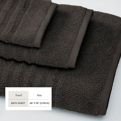 Karina Collection Luxury Combed Cotton Ribbed Bath Towel Set – view 214