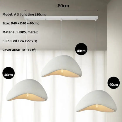 Meera Nordic Wabi-Sabi 3-Light LED Pendant for Dining Room – view 13